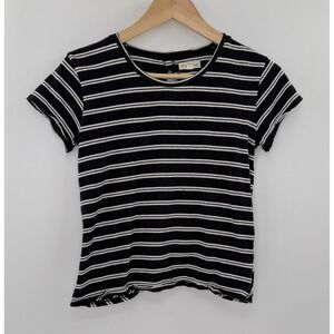 Tucker Tate Girls Striped T Shirt XL‎ (14/16) Black White Open Back T-Shirt